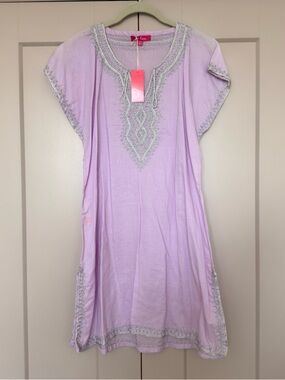Lavender Embroidered Mini Dress - Lisa Curran